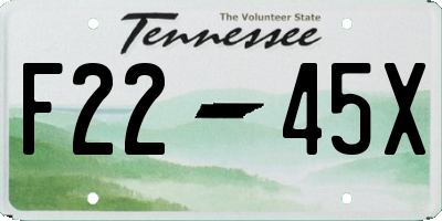 TN license plate F2245X