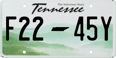 TN license plate F2245Y