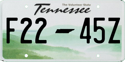 TN license plate F2245Z