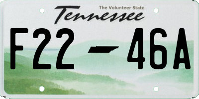 TN license plate F2246A