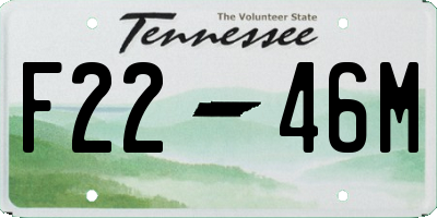 TN license plate F2246M