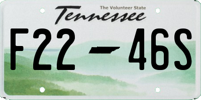TN license plate F2246S