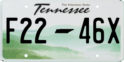 TN license plate F2246X