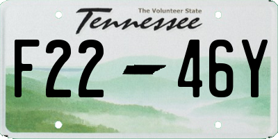 TN license plate F2246Y