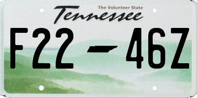 TN license plate F2246Z