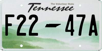 TN license plate F2247A