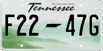 TN license plate F2247G