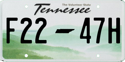 TN license plate F2247H