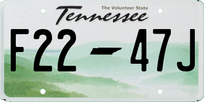 TN license plate F2247J