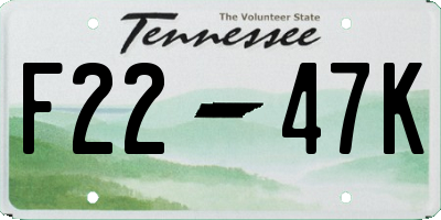 TN license plate F2247K