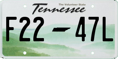 TN license plate F2247L