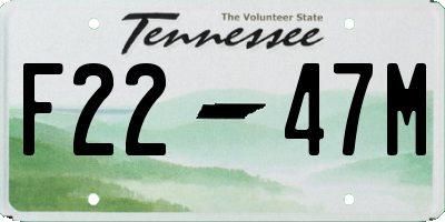 TN license plate F2247M