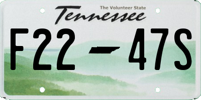 TN license plate F2247S