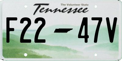 TN license plate F2247V