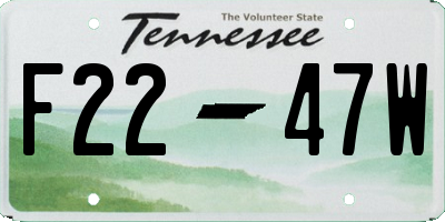 TN license plate F2247W
