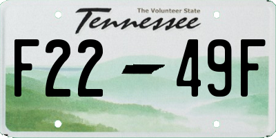 TN license plate F2249F