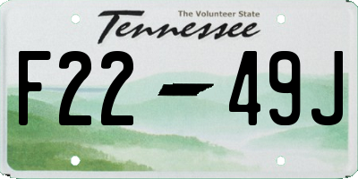TN license plate F2249J