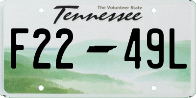 TN license plate F2249L