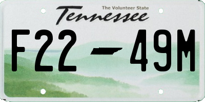 TN license plate F2249M