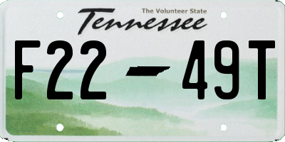 TN license plate F2249T