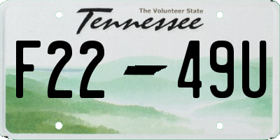 TN license plate F2249U