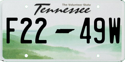 TN license plate F2249W