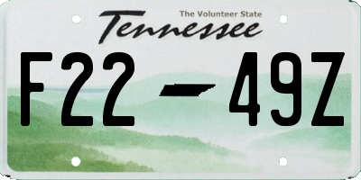 TN license plate F2249Z