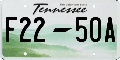 TN license plate F2250A