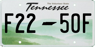 TN license plate F2250F