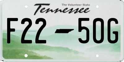 TN license plate F2250G