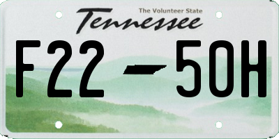TN license plate F2250H