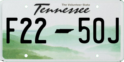 TN license plate F2250J