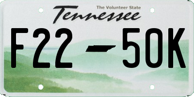 TN license plate F2250K