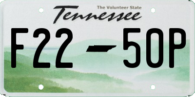 TN license plate F2250P
