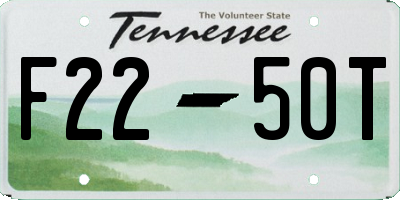 TN license plate F2250T