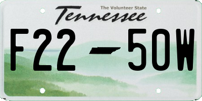 TN license plate F2250W