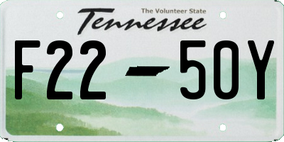 TN license plate F2250Y