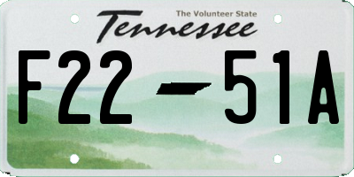 TN license plate F2251A