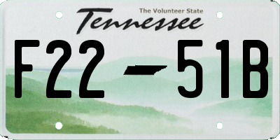 TN license plate F2251B
