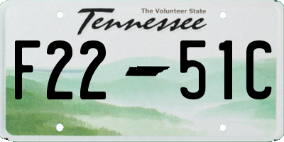 TN license plate F2251C
