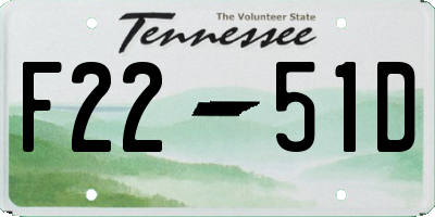 TN license plate F2251D