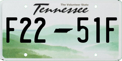 TN license plate F2251F