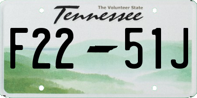 TN license plate F2251J