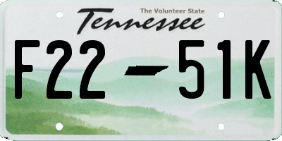 TN license plate F2251K
