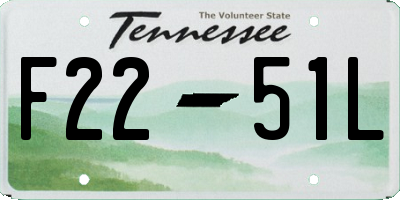 TN license plate F2251L