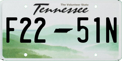 TN license plate F2251N