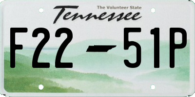 TN license plate F2251P