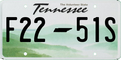 TN license plate F2251S