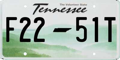 TN license plate F2251T