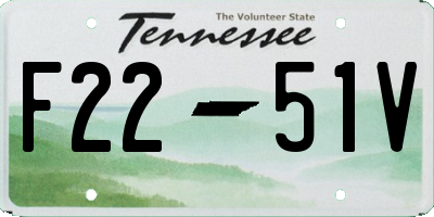 TN license plate F2251V